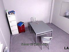 Chloe Lamur gets punished with a hard titfuck and a hard prison for her debt