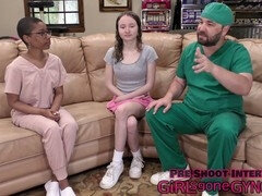 Gynecological examination ends with intense finger play