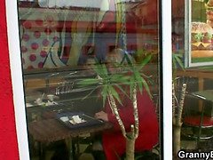 He picks up and bangs old fatty