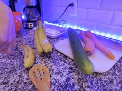 Cooking With Cucumbers - Kinky Blonde solo masturbation