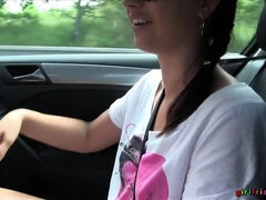 Samochód, Palcówka, Dziewczyna, Lesbijka, Lizanie, Na wolnym powietrzu, Cipka, Trójkąt