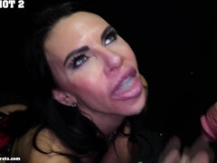 아기, 금발의, 오랄섹스, 입에 사정, 얼굴에, 글로리홀, 밀프, 젖가슴