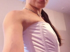 Amatör, Amerikansk, Stor stjärt, Underkläder, Mager, Tuttar