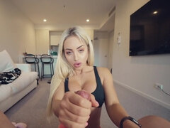 Fit Kitty sucks long prick and gets pleasantly fucked in POV