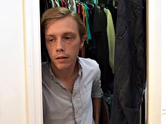 Twink caught masturbating by his stepdad