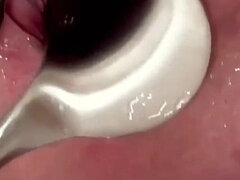 Strong Stream Pee From My Spread Out Pussy by Speculum