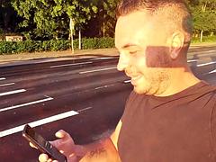 Dreidimensional, Blasen, Spermaladung, Handjob, Öffentlich, Rotschopf, Flotter dreier, Titten