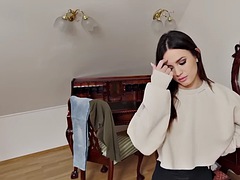 Morena, Latina, Pov, Afeitado, Tatuaje, Tetas