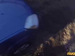 Hot gym MILF pulled over and fucked