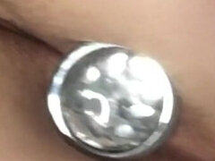 Watch me suck on my clear jeweled butt plug