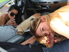 Sloppy Blowjobs & Outdoor Doggy Pounding With Brunette & Blonde Babes