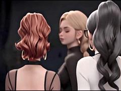 Three hot students are relaxing in an adult way AI generated