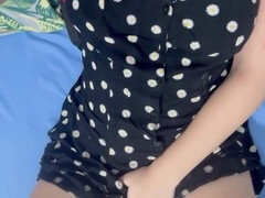 Girl masturbating, dripping creampie, climax