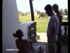 Francés, Peludo, Desnudo, Pervertido, Adolescente, Trio, Tetas, Clasico