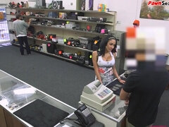 BANGBROS - Pawn call girl stunner facialized in office after doggy style