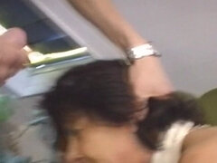 Brunette Granny Takes a Huge Facial After Hard Sex