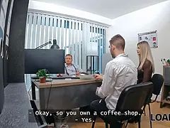 Store pupper, Hanrei, Ektemann, Naturlige bryster, Kontor, Realitet, Strømper, Kone