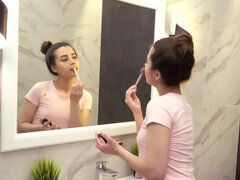 Charming girl Regina Rich is playing with herself in solo video