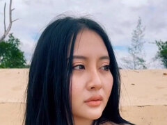 Young 18yo Vietnamese Babe Pong 1 - Big tits outdoors on the beach
