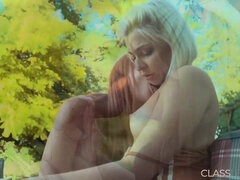 Young honeys with puffy mounds munching some vagina and frigging