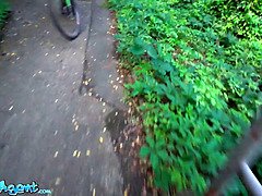 Brittany Bardot's natural tits and tight pussy flaps get pounded in public park