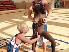 Hot teacher exhibitionist girl undresses in public at school