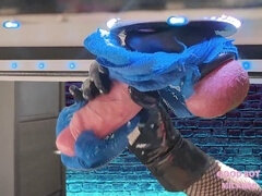 Edging challenge with femdom handjob and huge cumshot on the milking table!