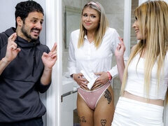 Two young blondes Tiffany Fox and Juliana Marie love this cock