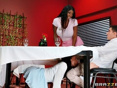 Svart, Avsugning, Brunett, Ebenholts, Mellanrasig, Kysser, Kjol, Tatuering