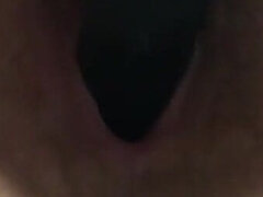 MILF in Glasses Spreads Pussy and Masturbates with Black Rabbit Mature