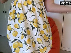 THE RED FOX BIG ASS UKRAINIAN Woman STICKS BANANA IN HER TIGHT PUSSY