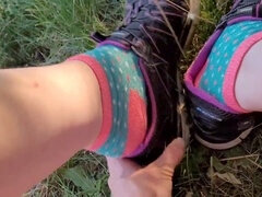 Pieds, Masturbation, Petite femme, Chaussettes