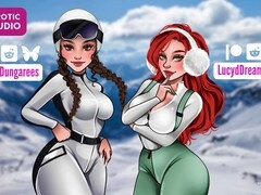 Enjoying a wild threesome with the hottest girls on the mountain