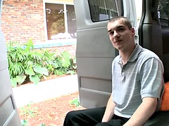 Tricked str8 twink fucks gay ass on the bus until cumshot