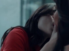 큰 가슴, 오랄섹스, 흑갈색 머리, Hd, 레즈비언, 젖꼭지, 오르가슴, 젖가슴