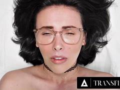 TRANSFIXED - Busty Blonde Trans Brittney Kade Has Sneaky Shower Sex With Stepbrothers Best Friend