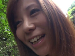 아시안, 오랄섹스, 흑갈색 머리, 야외의