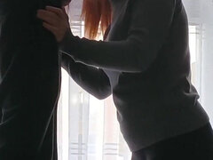 18 ans, Amateur, Sucer une bite, Couple, Européenne, Petite femme, Douche, Adolescente