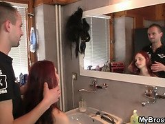 18, 오랄섹스, 하드코어, Hd, 자연의 가슴, 빨간 머리, 타는, 청소년