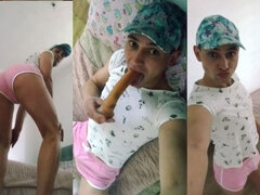 18, 항문, 딜도, 집에서 만든, 수음, 혼자, 청소년