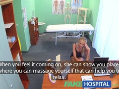 Russian blonde bombshell loves to suck on gorgeous nurse's pussy in fakehospital POV