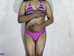 Part two of Shruteerani's CROSSDRESSING in PURPLE swimsuit