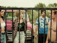 Anal, Store pupper, Kukk suging, Brunette, Bakfra, Utendørs, Offentlig, Fitte