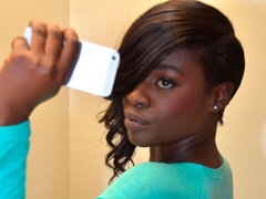 Stor stjärt, Stor kuk, Stora tuttar, Avsugning, Doggystyle, Ebenholts, Mellanrasig, Pov