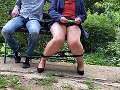 My sexy stepmom does it in a public park
