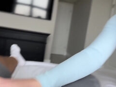 18, Avsugning, Creampie, Söt, Glasögon, Pov, Rider, Tabu