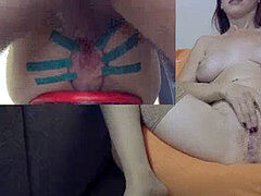 Brunetka, Masturbácia, Milf  mčbp, Orgazmus, Sólo, Stockings, Tetovanie