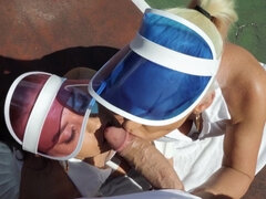 Tennis sluts Phoenix Marie and Kelsi Monroe getting fucked outdoors