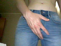 Sperma shot, Jeans, Onani