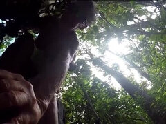 Old Couple Fucking Hard Against a Tree in the Forest - Outdoor Public Sex